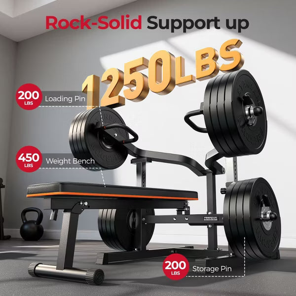 FEIERDUN 3-Grip U-Handles Chest Press Machine, 1250LBS Heavy-Duty Bench Press with Independent Converging Arms