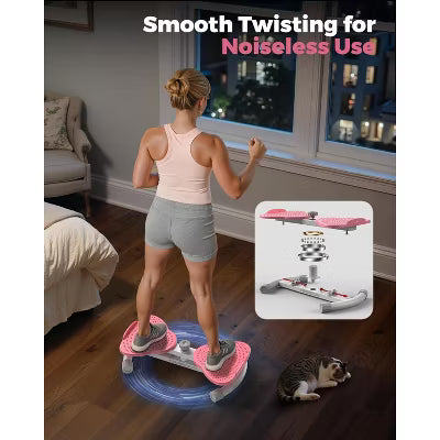 FEIERDUN Waist Twister Machine, Ab Twister Board for Core Strength for Home Gmy Pink