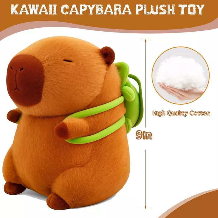 Cute Capybara Plush Kawaii Soft Capybara Plush Doll Pillow with Bread Capybara Stuffed Aniamls Toys for Girls Kids Adults Birthdays Valentines Gift 9"