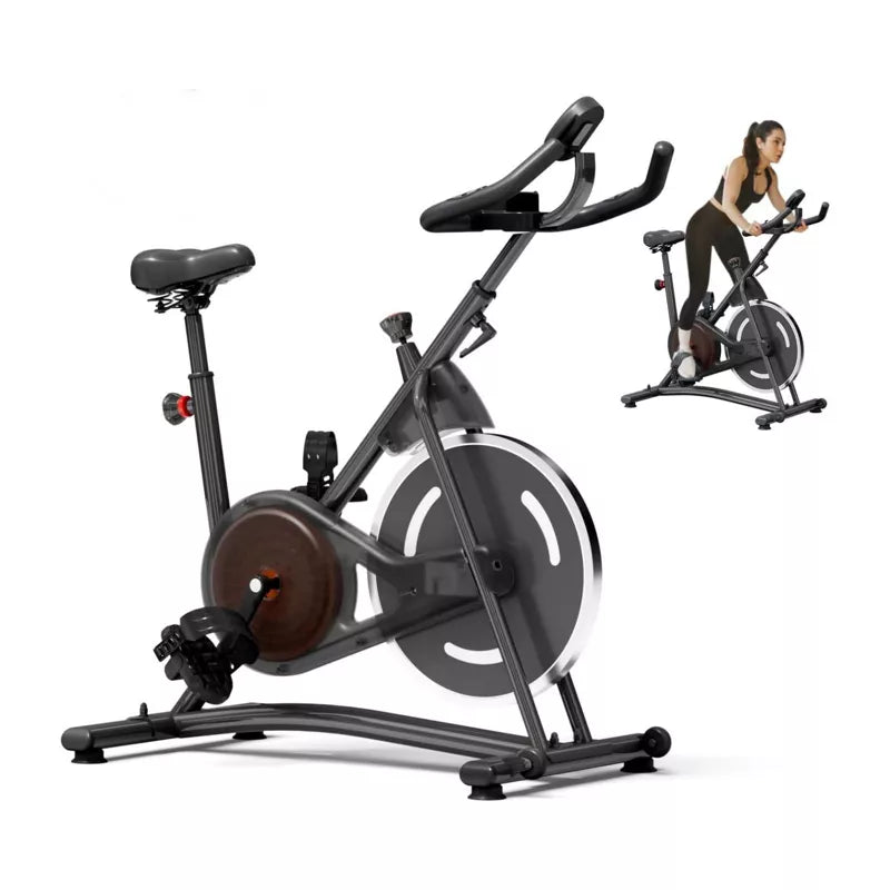 VisioGear Exercise Bike, Indoor Cycling Bike with 245 lbs Weight Capacity, Stationary Bikes for Home Cardio Gym Workouts, Black, 42"*41.6"*21.6"