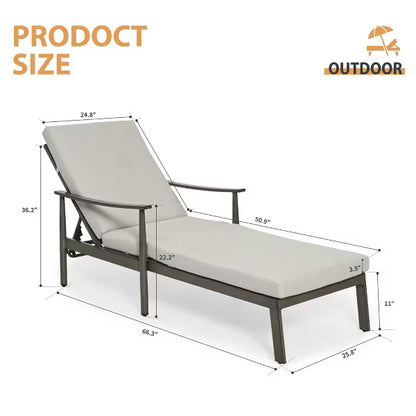 HAPPATIO Aluminum Adjustable Outdoor Chaise Lounge Chair