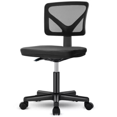 SEVOBAL Task And Office Chairs Low-Back Mesh Armless Office Chair, Swivel Rolling Chair No Arms With Lumbar Support, Black, 16.5"*17.9"*34.8"
