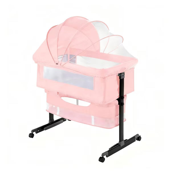 Semphis Baby Bassinet Foldable Portable Bedside Crib,Storage Basket Breathable Mesh.