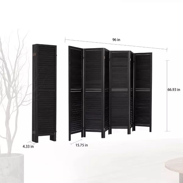 Wooakway Wood Room Dividers 5.6Ft Tall and Folding Privacy Screens for Home, Office