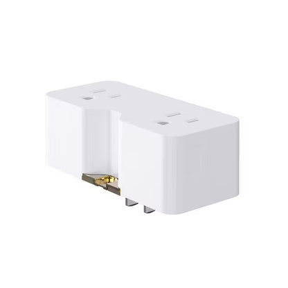 ELEGRP 2 Prong to 3 Prong Grounding Adapter Plug, Outlet Extender Wall Tap, Outlet Extender with 2 AC Outlets ETL Listed, White, 1 Pack