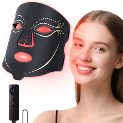 Morfone Red Light Vibrating Massage Mask, 850nm LED red light care set with timer function and 4 modes. The perfect gift choice