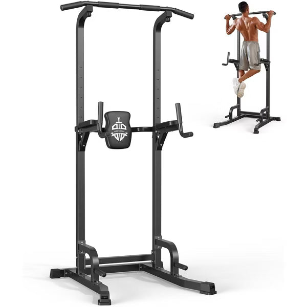 Sportsroyals Power Tower Pull Up Bar Station, 360LBS Stable Pull Up Dip Station for Home Gym Strength Training Equipment