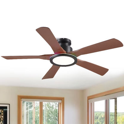 52 Inch Modern Ceiling Fan,Flush Mount Ceiling Fan with Light.for Living Room,Bedroom