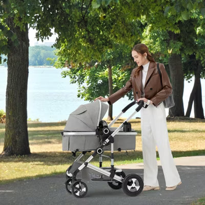 TODECARE 2-in-1 Convertible Baby Stroller with Reversible Seat, Adjustable Canopy and Storage