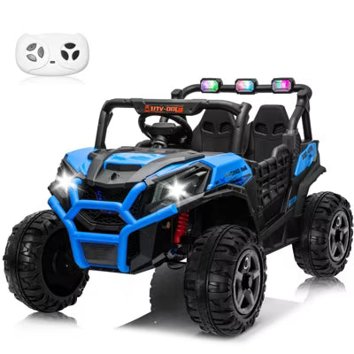 JOYRACER 24V Ride on Truck Toys w/ Remote Control, 2 Seater 400W Electric Powered Ride on w/ Dump Bed, 3 Speeds, Shovel & Bluetooth/Music