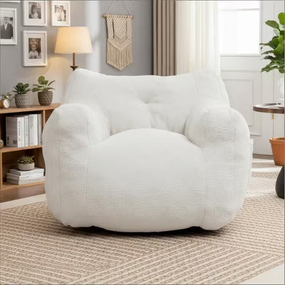 Bean Bag Chair for Adults, Comfy Bean Bag Sofa Chair with Armrests, High-Density Foam Filled Lazy Chair for Living Room, Bedroom & Reading