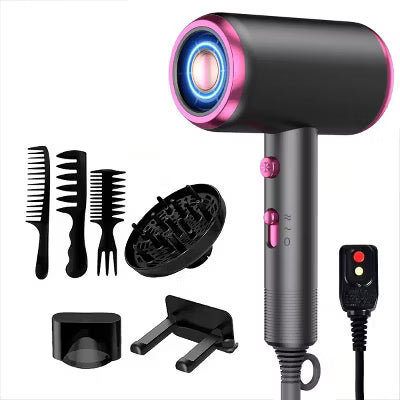 Hoey Professional Ionic Hair Dryer, Powerful 1800W Fast Drying Low Noise Blow Dryer with Concentrator Nozzle Diffuser for Home Salon Travel