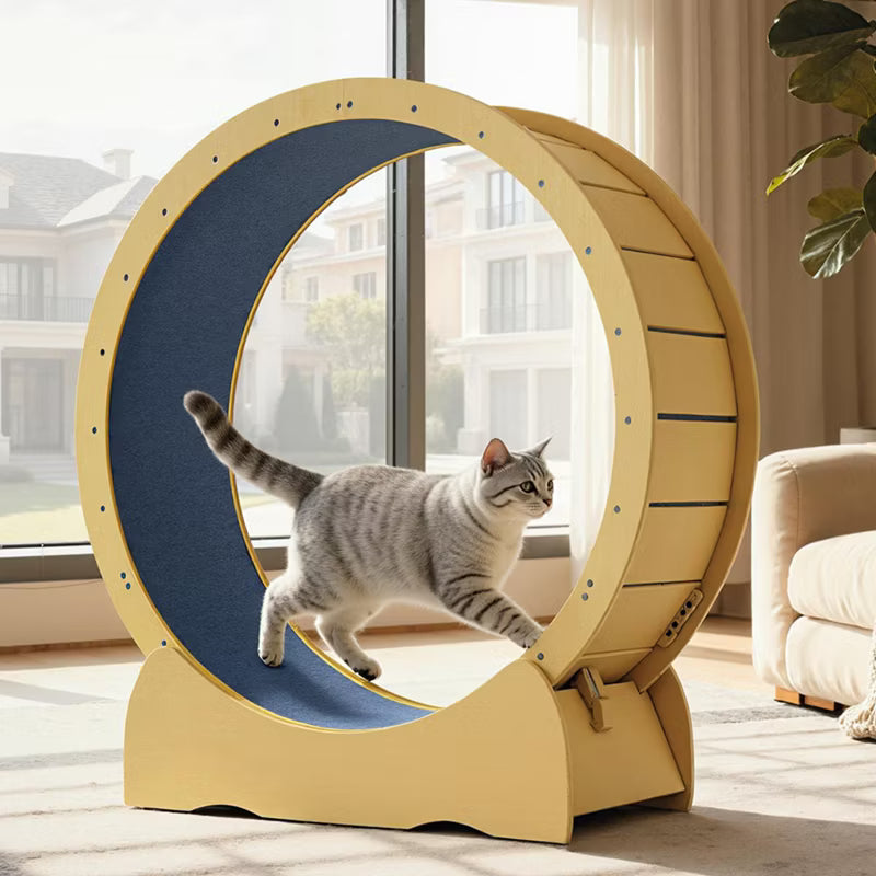 ELJGET Cat Exercise Wheel for Indoor, 42" Cat Sport Treadmill Wheel with Carpeted Runway, Cat Running Wheel for Fitness Weight Loss Device