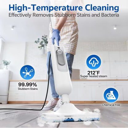 YOMA F2 Steam Mop, 12-in-1 Handheld Steam Cleaner, Detachable Design, 360ml Tank, 15ft Cord, for Hardwood, Tile, Grout & Furniture