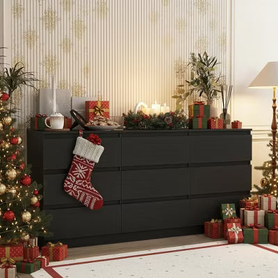 Resenkos Modern Mid Century 6 Drawer Wide Dressers Chests for Bedroom, Chest of Drawer Organizer