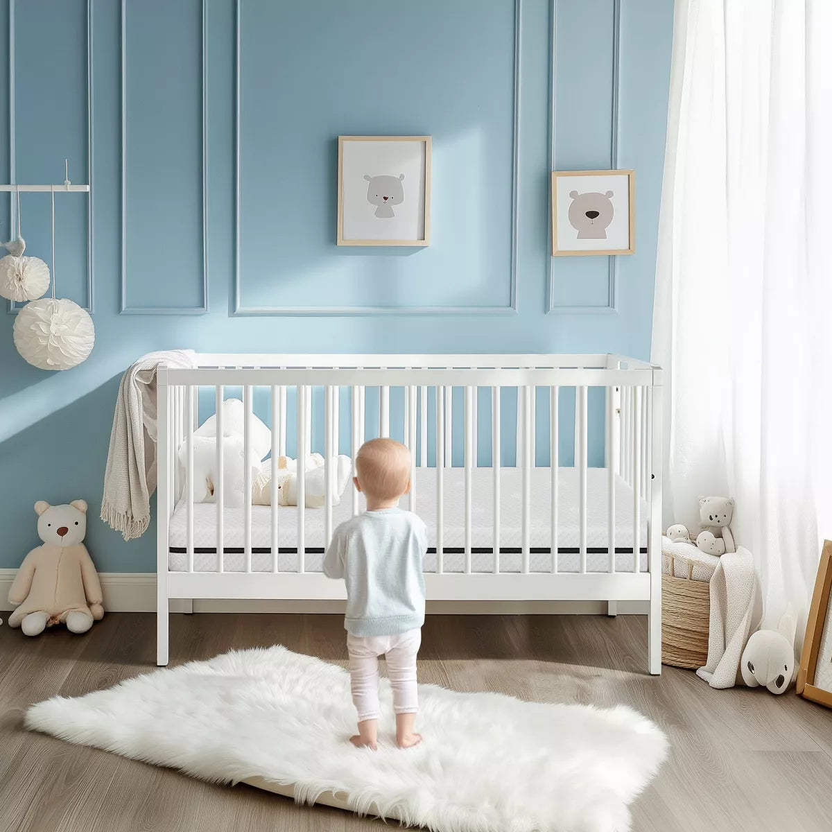 Serweet Baby 2-Stage Crib and Toddler Mattress with Cooling Gel Memory Foam, Washable Cover, Breathable Design, Skin Friendly