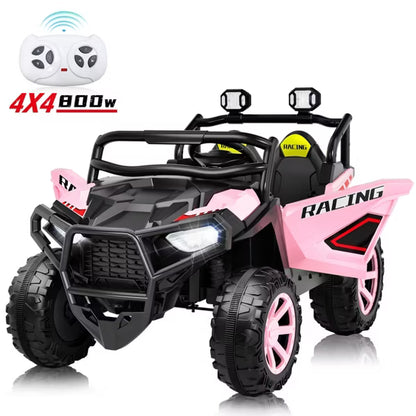 JOYRACER 24V 4WD/2WD Switchable Kids Ride on UTV, 2-Seater Electric Car Toys with Remote, MP3/USB/Bluetooth Music, Horn & LED