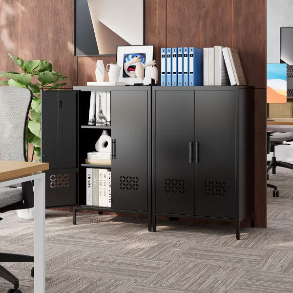 SUXXAN Metal Pantry Cabinet, Kitchen Pantry Storage Cabinets with 2 Shelves, for Home Office, Required Assembly