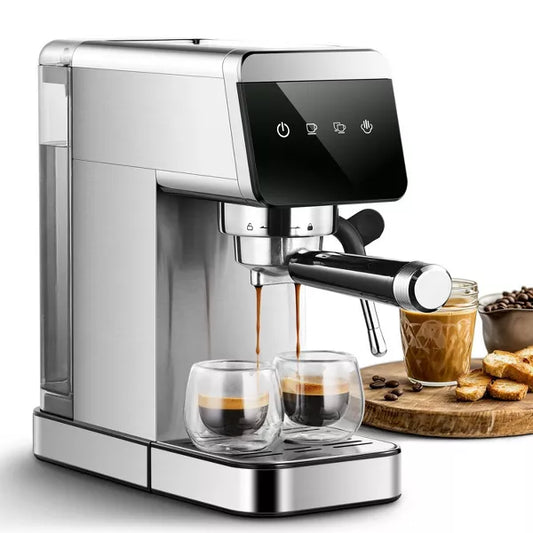 1350W 20 Bar Espresso Machines, Coffee Maker with Automatic Milk Frothing System, Steam Wand & Cup Warmer, LED Touchscreen, 41 OZ/1.2L Remove tank