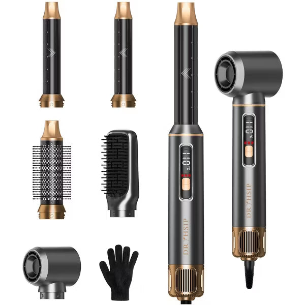 5 in 1 Hair Styler for Woman with LED,Air Curling Wrap,Drying,Curling,Straightening&Volumizing,Hot Air Curler Dryer Brush Tool Set,Curl Styling Tools