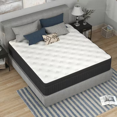 CHEVNI 10/12/14 Inch Mattress in a box Hybrid Spring Memory Foam Medium Firm