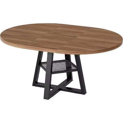 PAKASEPT 43.3''-59'' Extendable Round Dining Table for 4-8, Modern Oval Dining Table with Removable Leaves Space Saving, for Kitchen Living Room