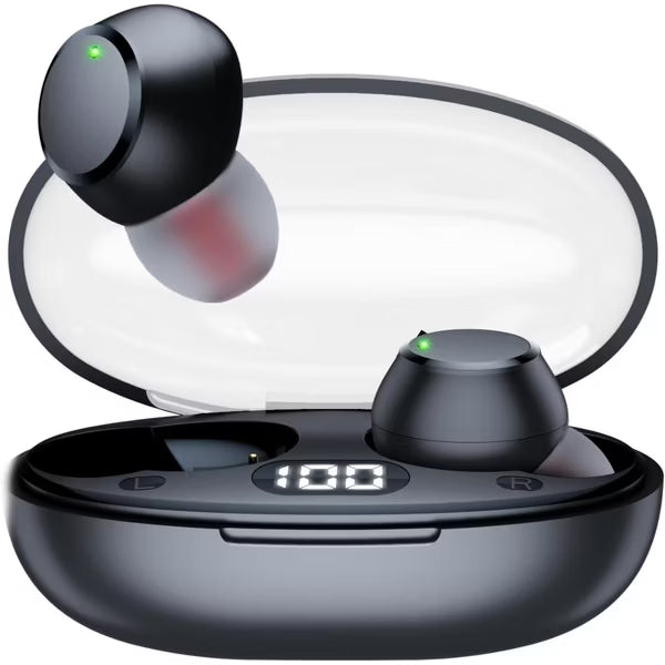 PocBuds Wireless Earbuds with LED Power Display – Bluetooth 5.3, 35H Playback, IPX7 Waterproof, 3.3g Ultra-Light for Running, Work, Travel