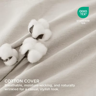 Cotton Fabric with Microfiber Inner Fill 3 Pcs King Size Comforter Set for All Seasons Linen - Bedsure