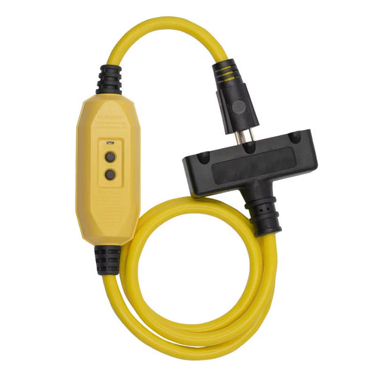 ELEGRP 15 Amp Automatic Reset In-Line GFCI Extension Cord 2FT,Cable 3 Wires 3 Prongs Grounded Plug with 3 Electrical Outlets,Yellow,UL Listed