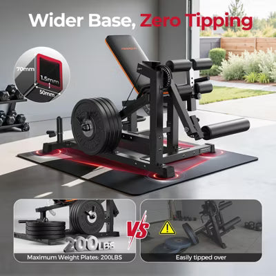 FEIERDUN Leg Extension and Curl Machine, Adjustable Leg Curl Machine, Seated Leg Extension and Lying Curl Machine for Home Gym