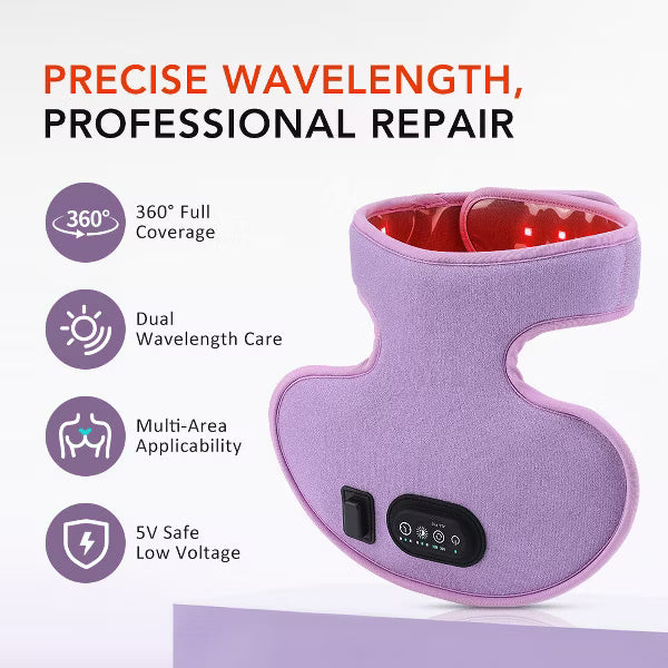 Morfone 72 LED 660nm+850nm near infrared Red Light Therapy Portable Wrap for Neck Pain Relief