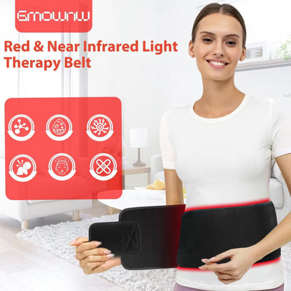Morfone 660+850nm Red Light Therapy Belt Muscle Relief and Circulation-Boosting Therapy Belt 120 light Beads Black