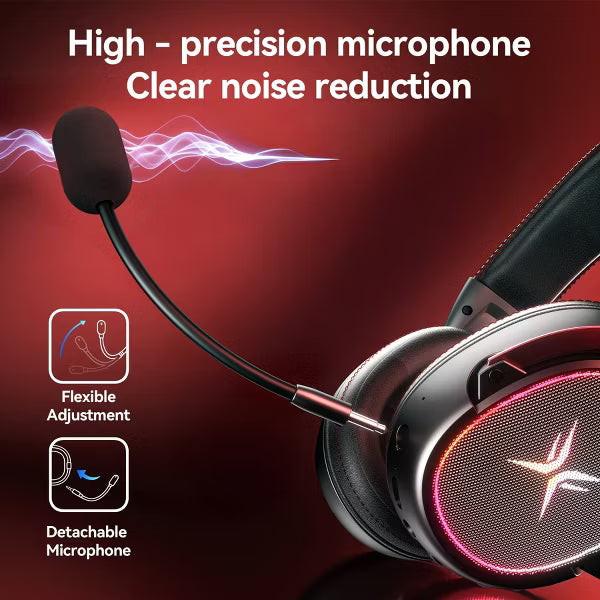 TAGRY K3 2.4GHz Wireless Gaming Headsets 7.1 Surround Sound Bluetooth Headphones 70H Playtime ENC Noise Cancelling Over Ear Game Headphone with Mic