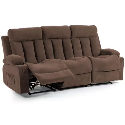 Bosmiller Recliner Sofa Set, 3 Seater Recliner Sofa, Manual Reclining Sofa Couch, Triple Recliner Sofa, Living Room, Home Theater, Small Spaces, Brown