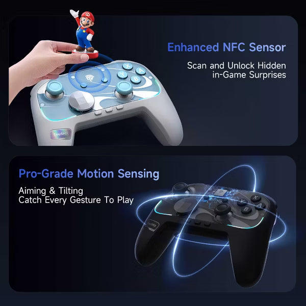 AENKYO EasySMX S10 Switch 2 Pro Controller, Wireless with TMR Anti-Drift, 4-in-1, HD Rumble, Gyro, 17H Battery, NFC, Programmable Back Buttons, Black