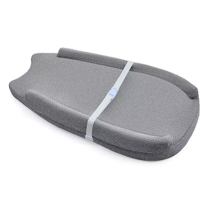 BabyBond Baby Changing Pad with Removable & Washable Cover, Waterproof Lining Contoured Changing Table Pad Portable with Non-Slip Bottom, Gray