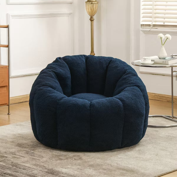 Cozy Bean Bag Sofa with Armrests Stuffed High-Density Foam, Lazy Sofa Comfy Barrel-Style Plush Accent Lounge Chair for Adults in Bedroom Reading
