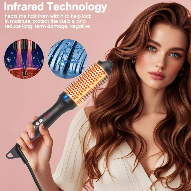 Dryhsip Thermal Brush Heated Round Brush Hair Curling Brush Ceramic Titanium Barrel,30s Fast Heating,for Salon-Quality Blowouts Curls Waves at Home