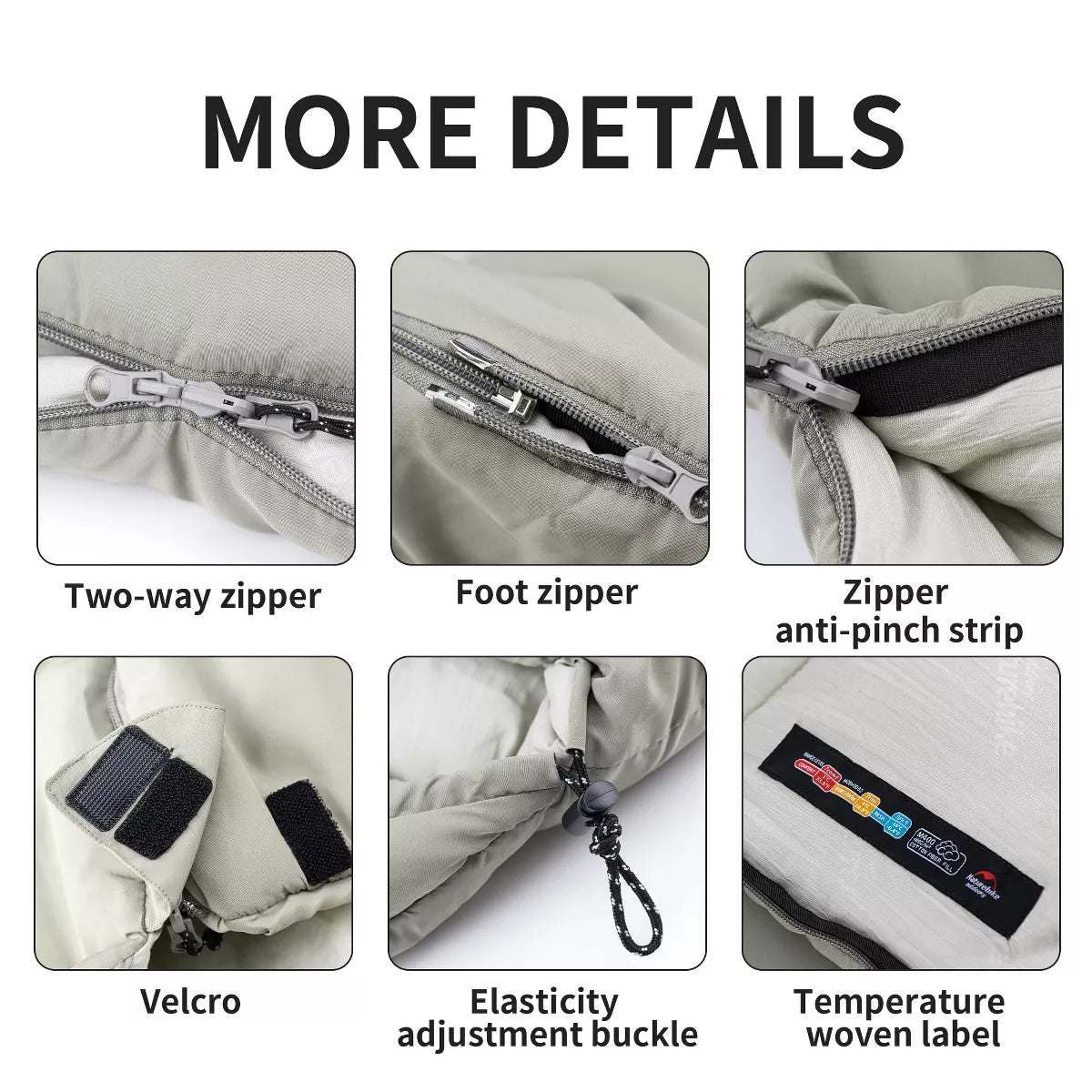 Naturehike Sleeping Bag for Adults with Hood,33℉ Lightweight Hollow Cotton Sleeping Bag,3 Seasons Waterproof Spliceable Sleeping Bags for Camping