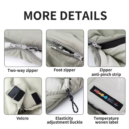 Naturehike Sleeping Bag for Adults with Hood,33℉ Lightweight Hollow Cotton Sleeping Bag,3 Seasons Waterproof Spliceable Sleeping Bags for Camping