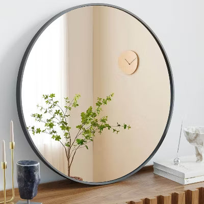 MyDepot Round Wall Mirror for Bathroom, Living Room, Entryway, Vanity Decor