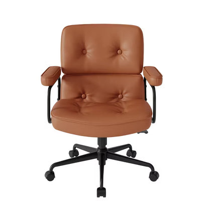 SUGOLD Brown Ergonomic Office Chair, Desk Chair with Lumbar Support and Wide Seat, Comfortable Task Chair for Office & Home