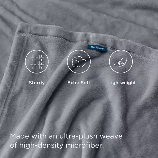 Bedsure Flannel Blanket – Solid Color Plush Throw, Ultra Soft and Fuzzy, 280GSM Lightweight Cozy Blanket for Bed or Couch