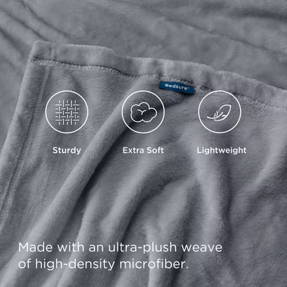 Bedsure Flannel Blanket – Solid Color Plush Throw, Ultra Soft and Fuzzy, 280GSM Lightweight Cozy Blanket for Bed or Couch
