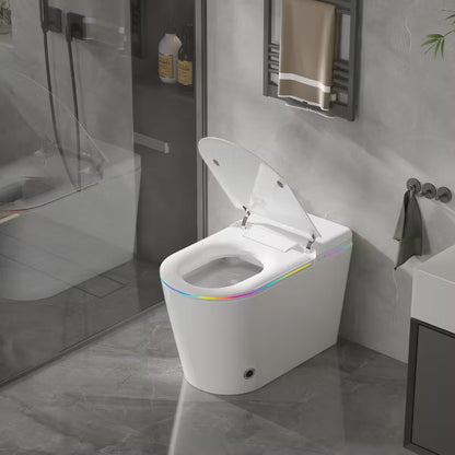 Dyonery Smart Toilet, Tankless One-Piece with Foam Shield, Auto Open/Close Lid, Heated Bidet & Dryer, LED Night Light, Auto Flush