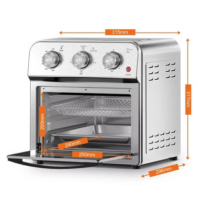 SEVOBAL Toaster Ovens Family Size Air Fryer Toaster Oven Combo with Multiple Cooking Functions for Kitchen, Silver, 12.6"*11.81"*12.6"