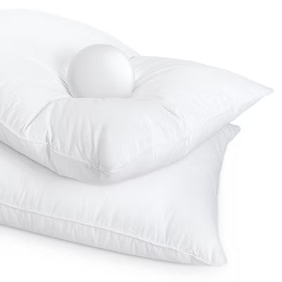 Zibroges 2 PCS Goose Down Pillows and Bed Pillows Queen Size for Sleeping,with 2 Set of Soft Cotton Cover