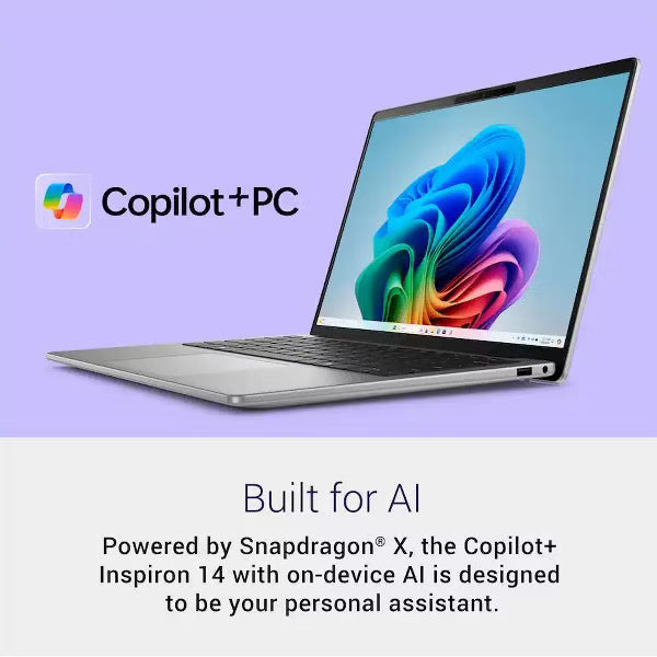 Dell - Inspiron - Copilot+ PC - 14" 2K Laptop - Snapdragon X X1-26-100 2025 - 16GB Memory - 512GB Storage - Titan Grey