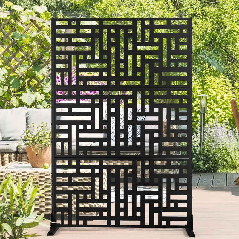 PexFix Outdoor Metal Privacy Screen Garden Fence in Streets Pattern