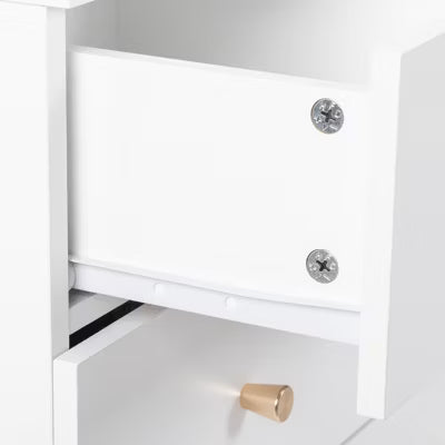 Resenkos 5 Drawer Dresser with Gold Handle, Nursery Dresser Chest Of Drawers Organizer,